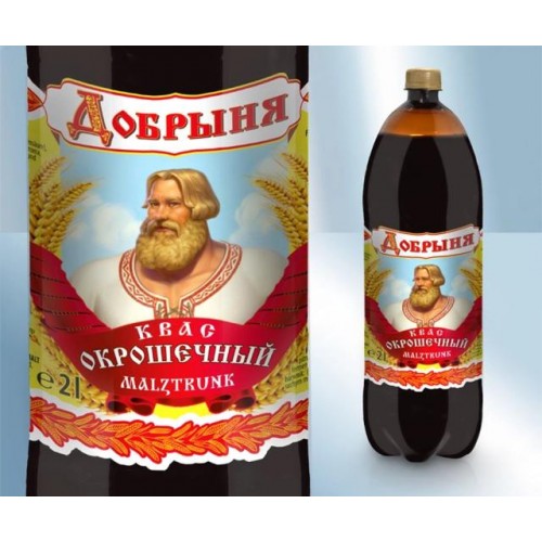 Квас для окрошки, освежающий напиток с солодовым вкусом, газированный, 2000мл